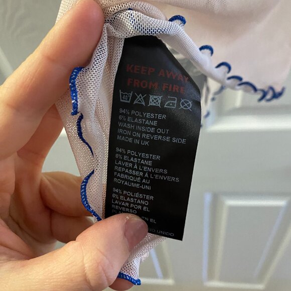 Urban Outfitters Sheer Short Top Dragon Scalloped Tee - Picture 6 of 7